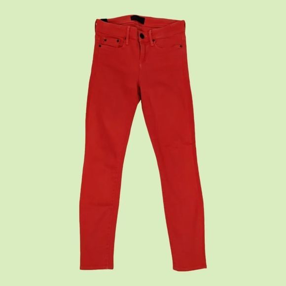 VINCE Womens Jeans Sz 26 Orange Geranium Skinny‎ Ankle stretch USA - Picture 1 of 6